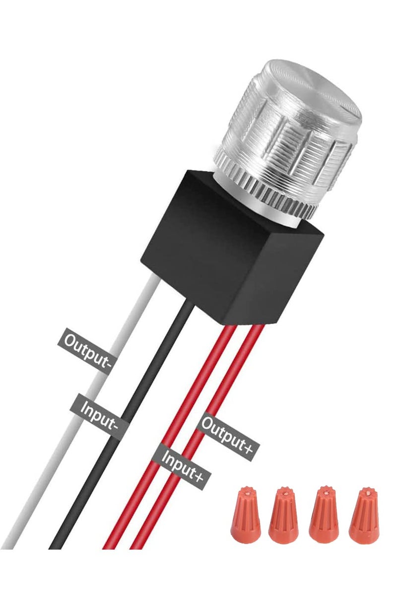 Greenclick 12V DC Dimmer Switch, 5-24 Volts Dimmer Switch PWM Waterproof for LED RV Lights Interior, Ceiling Lights, Halogen, Incandescent, Auto, Truck, Marine, Strip Lighting - Long Shaft - Image 1